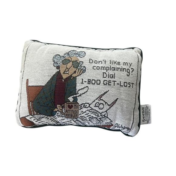 Shoebox cranky grandma funny pillow 8 x 11 knit green and white - Picture 1 of 9
